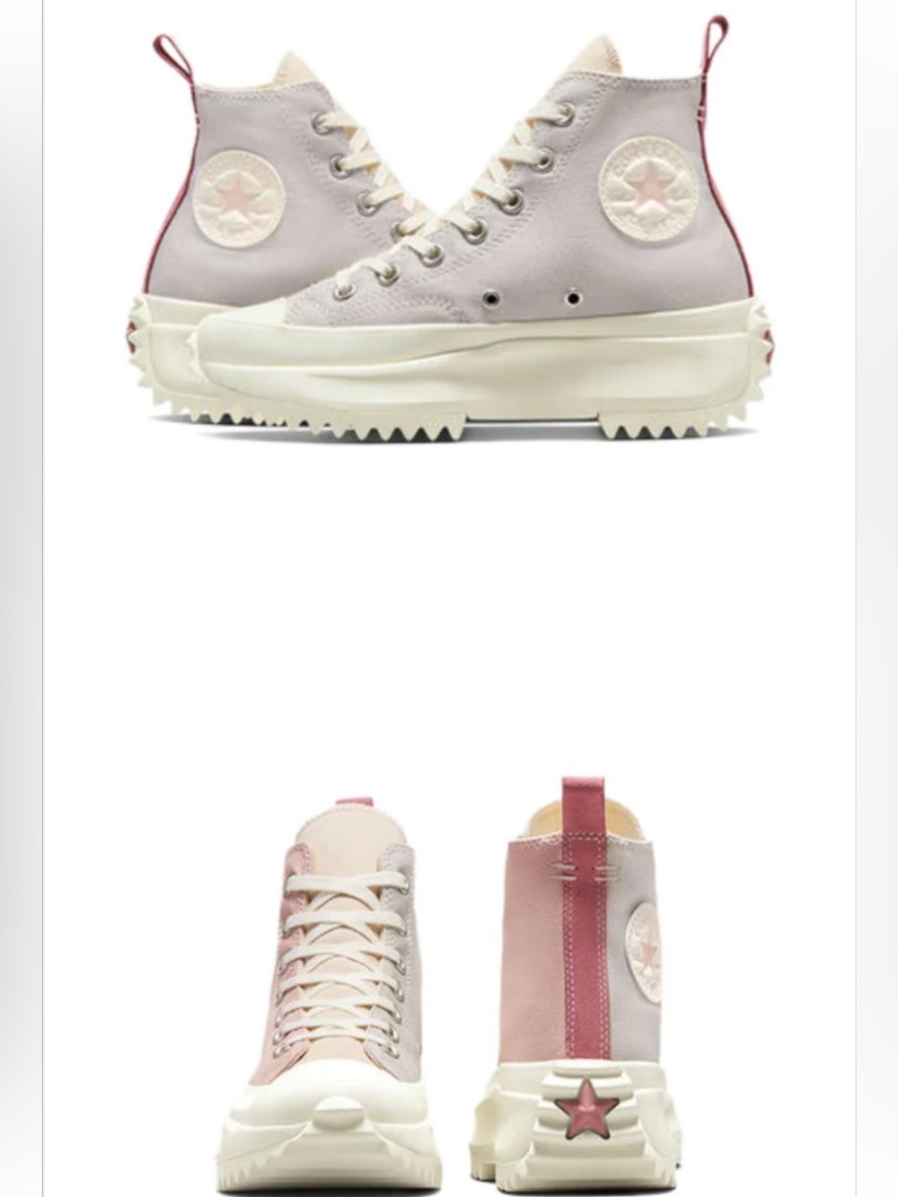 CONVERSE Run Star Hike Platform Tri Color Pale Putty Pink Sage Purple size w9